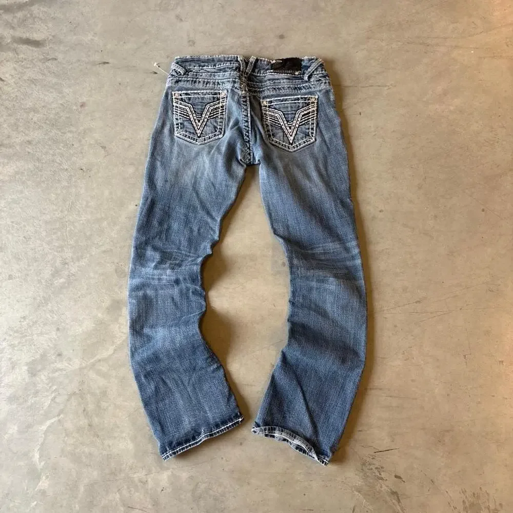 y2k faded washed bootcut jeans